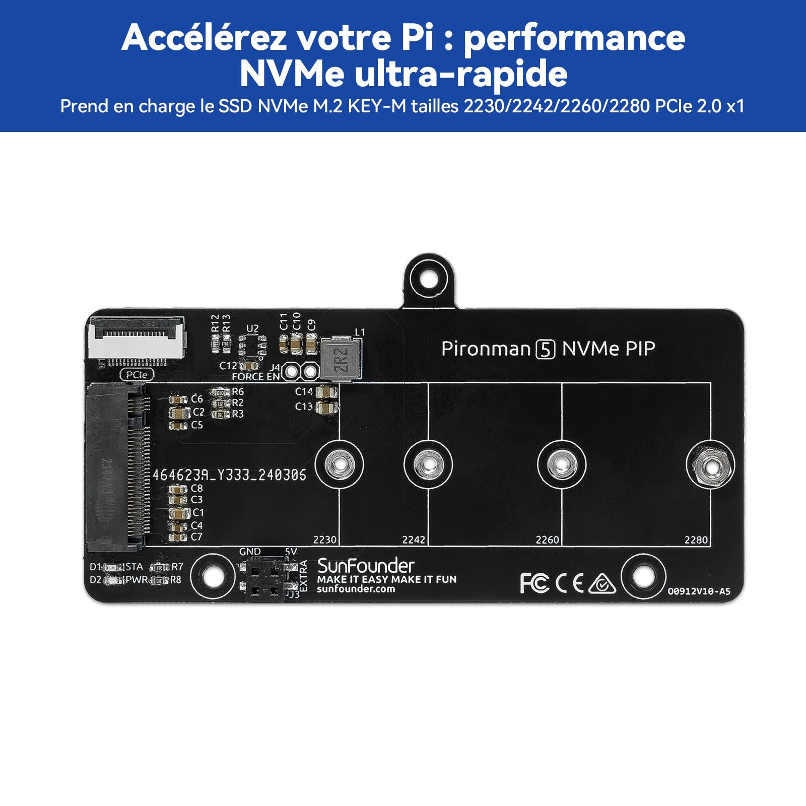 Pironman 5 boîtier Mini PC NVMe M.2 SSD PCIe 2.0/3.0 pour Raspberry Pi 5 Hailo-8L, agent IA OpenClaw, refroidissement tour + double ventilateurs RGB, module OLED 0,96", arrêt sécurisé, HDMI, effet RGB