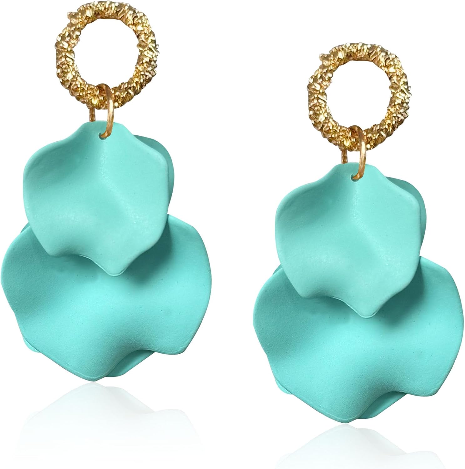 Rose Petal Flower Dangle Earrings for Women Petal Statement Floral Tassel Earrings Valentine Day