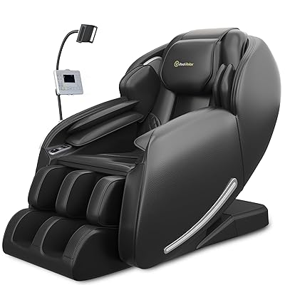 Real Relax 2025 Massage Chair Full Body,Zero Gravity 3D SL-Track Shiatsu Massage Recliner Chair with Heat Body Scan Bluetooth Foot Roller APP Control, Child Lock, Favor-06,Brown