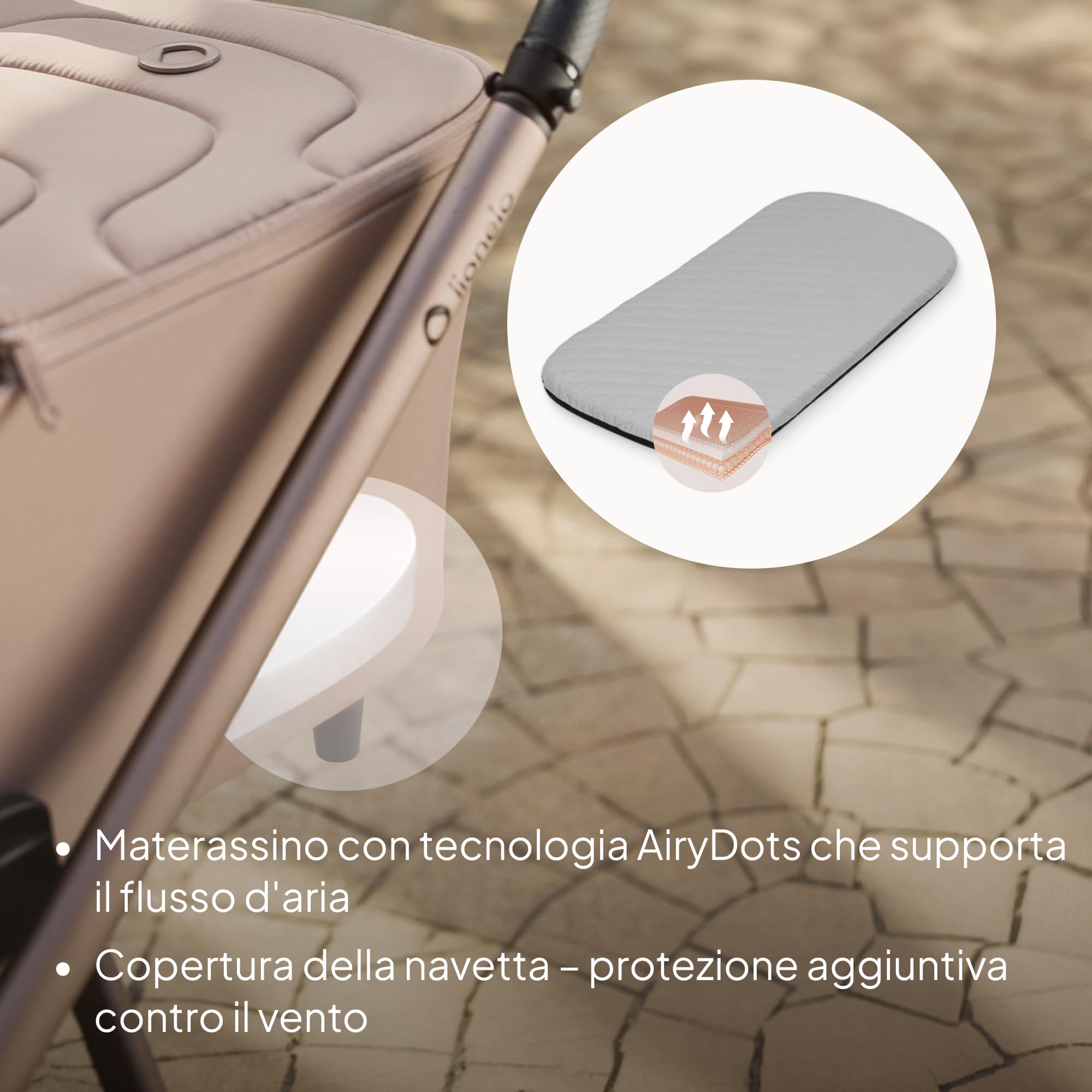 LIONELO Carmine Passeggino 2 in 1 con Navicella per Bambini fino a 22 kg | 0-4 Anni, Seduta Reversibile, Ruote GravelTech, Ammortizzazione, Posizione Distesa, UPF50+, Ventilazione, Fibbia Magnetica