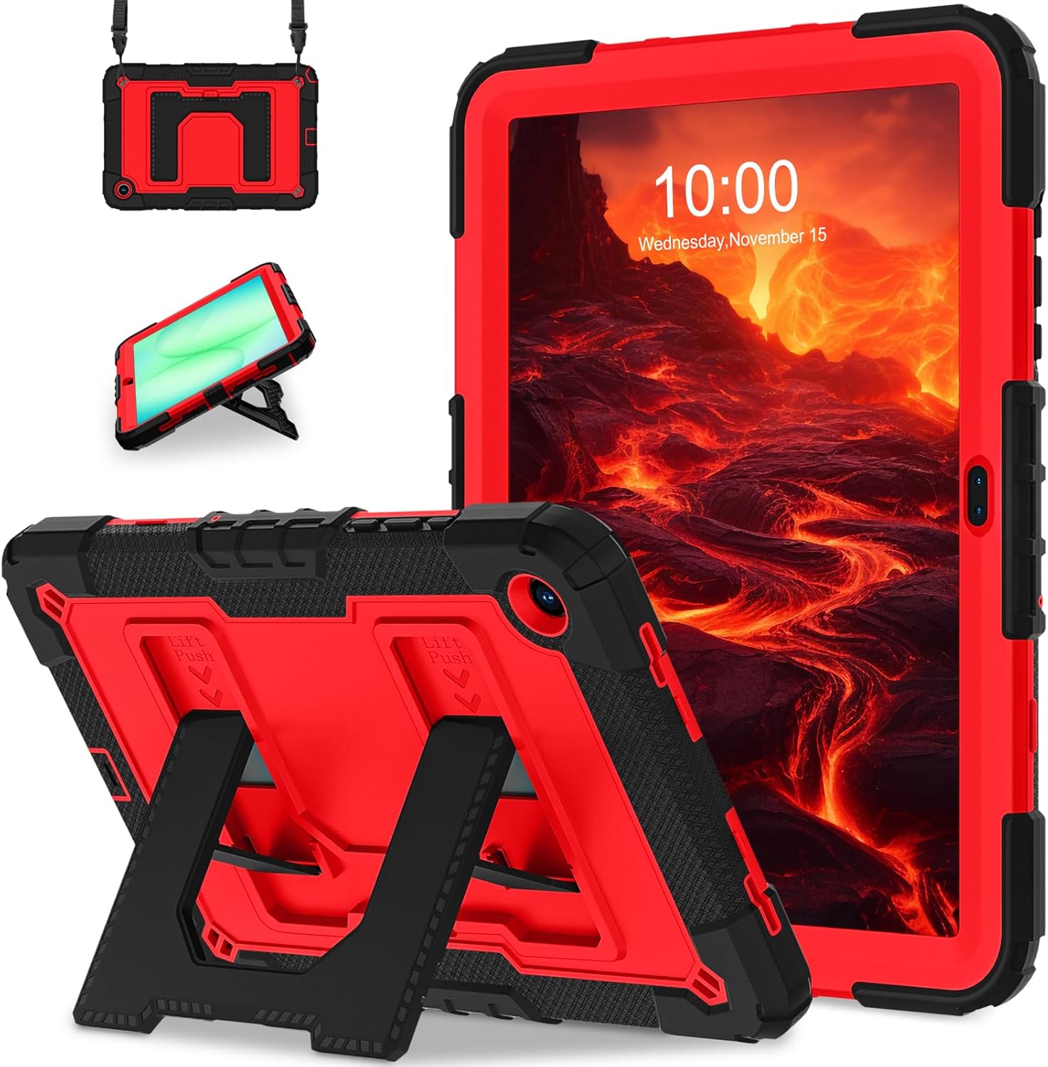 WESOROL Case for Samsung Galaxy Tab A11 Plus/A9 Plus 11 Inch,Heavy Duty Shockproof Cover for Samsung Tablet A11+/A9+ Case with Kickstand Shoulder Strap,Navy Blue