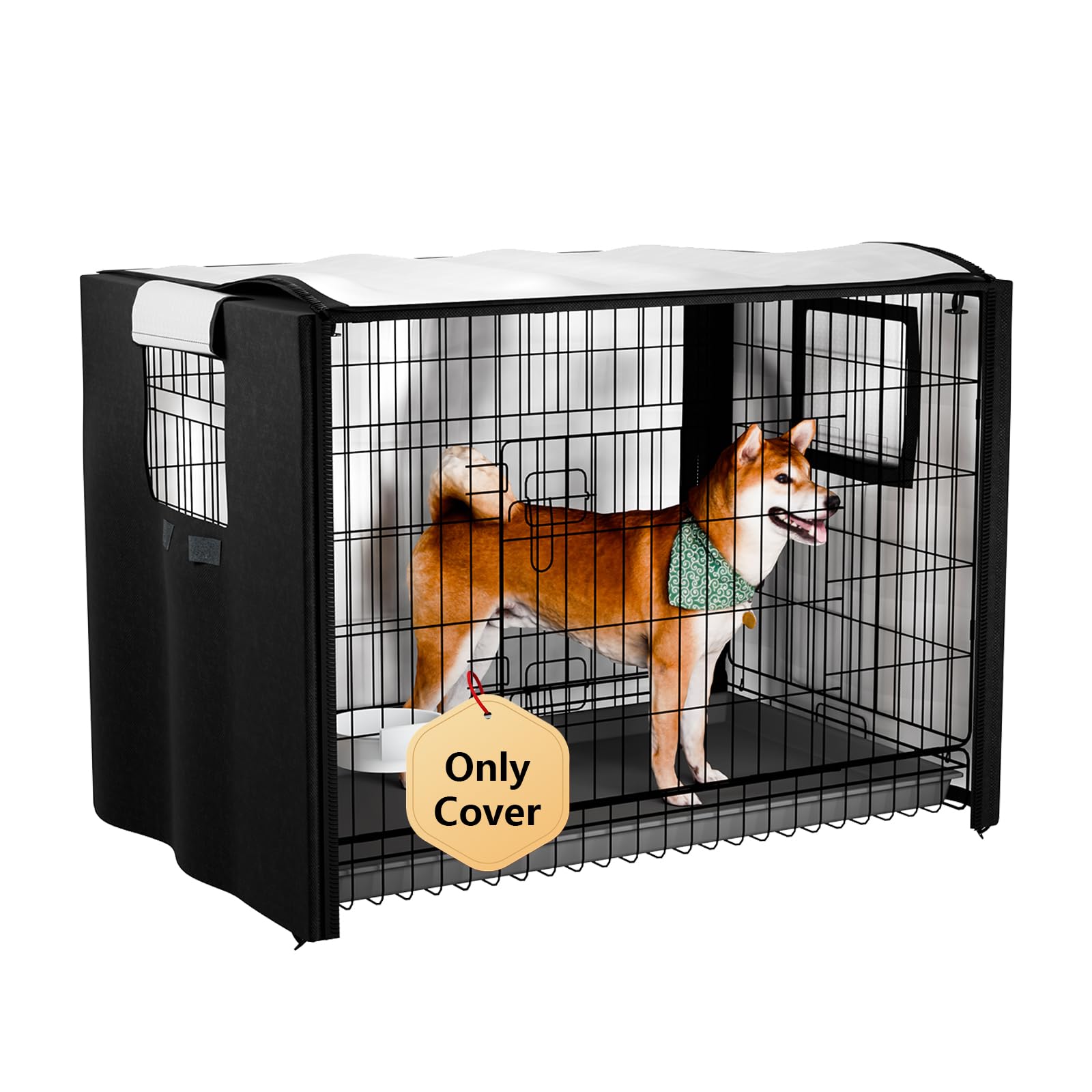 EVRBUL Dog Crate Cover Heavy Duty 420D Fabric Pet Kennel Cover Universal Compatible with 42 Inches Wire Kennel Pet Crates 42 x 28 x 30 Inch Inches All