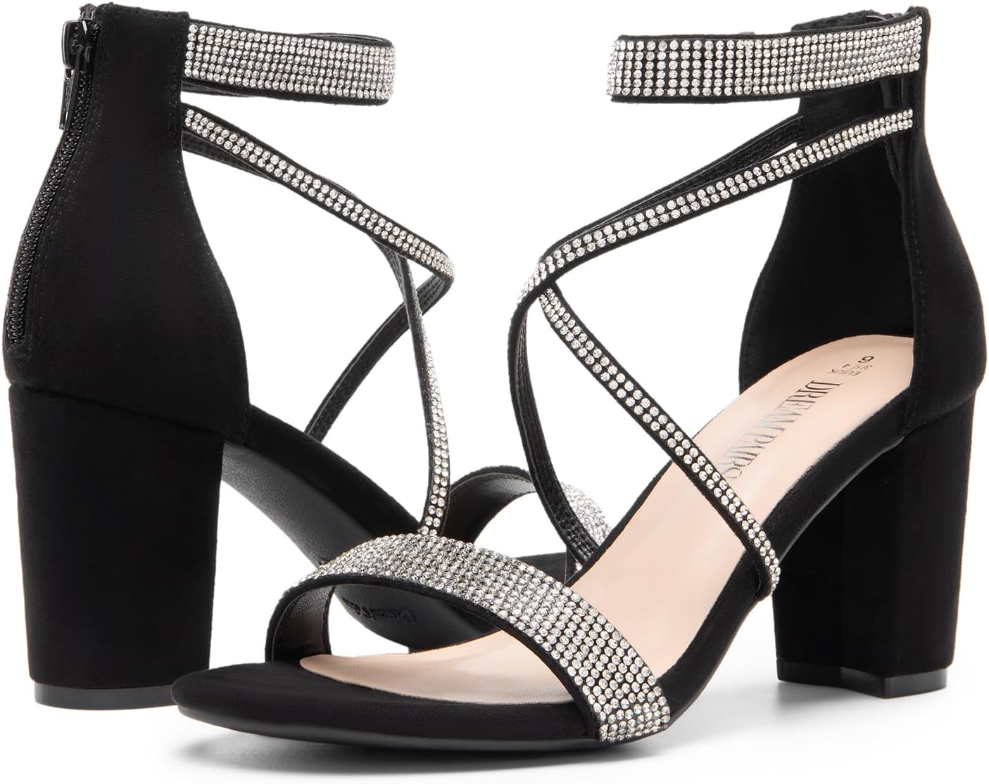 DREAM PAIRS Women's Chunky Block Heel Sandals, Open Toe Ankle Strap Dress Shoes, Comfortable Wedding Guest Heels for Party, Prom and Formal Events