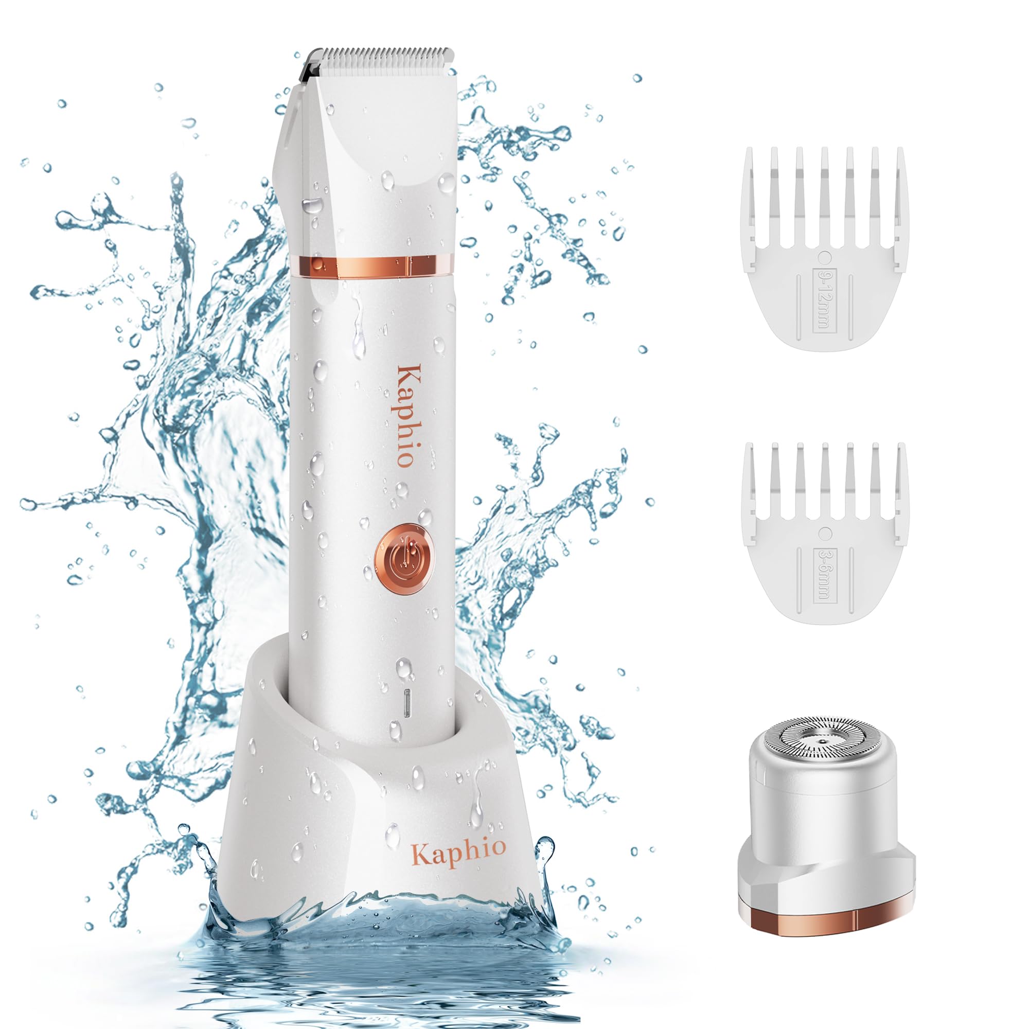 Intimrasierer für Frauen, Rasierer Damen Intimbereich Sanft, 2 in 1 Elektrischer Damenrasierer, Bikini Trimmer Wasserdicht für Körper