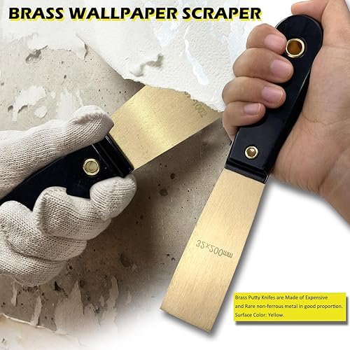 Miniatura 3 de WEDO Cuchillo de masilla de latón de 1-14 pulgadas, raspador de pintura con mango de baquelita, cuchillo para pintores, cuchillo para paneles de