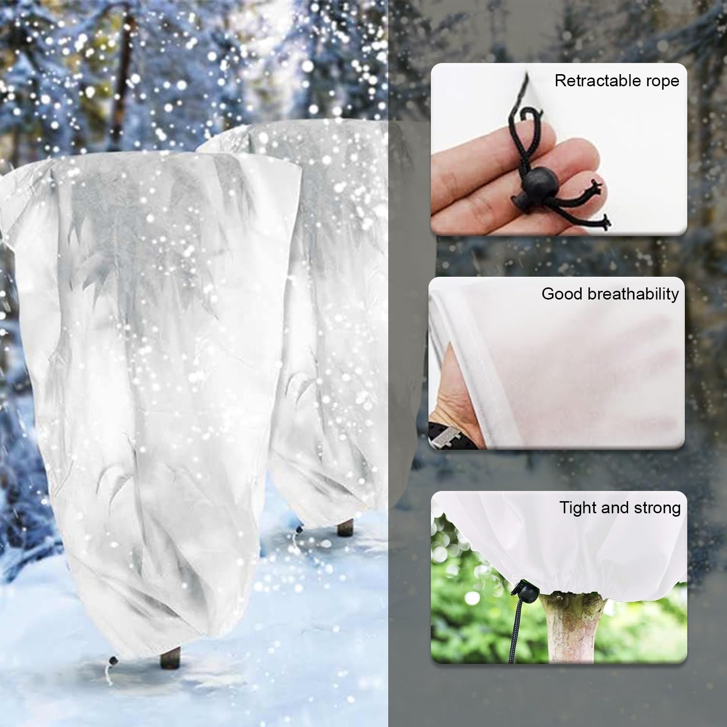 Voile Hivernage Plante SIGANDG - 2 Pièces 60x80cm - Protection Anti-Gel Et UV