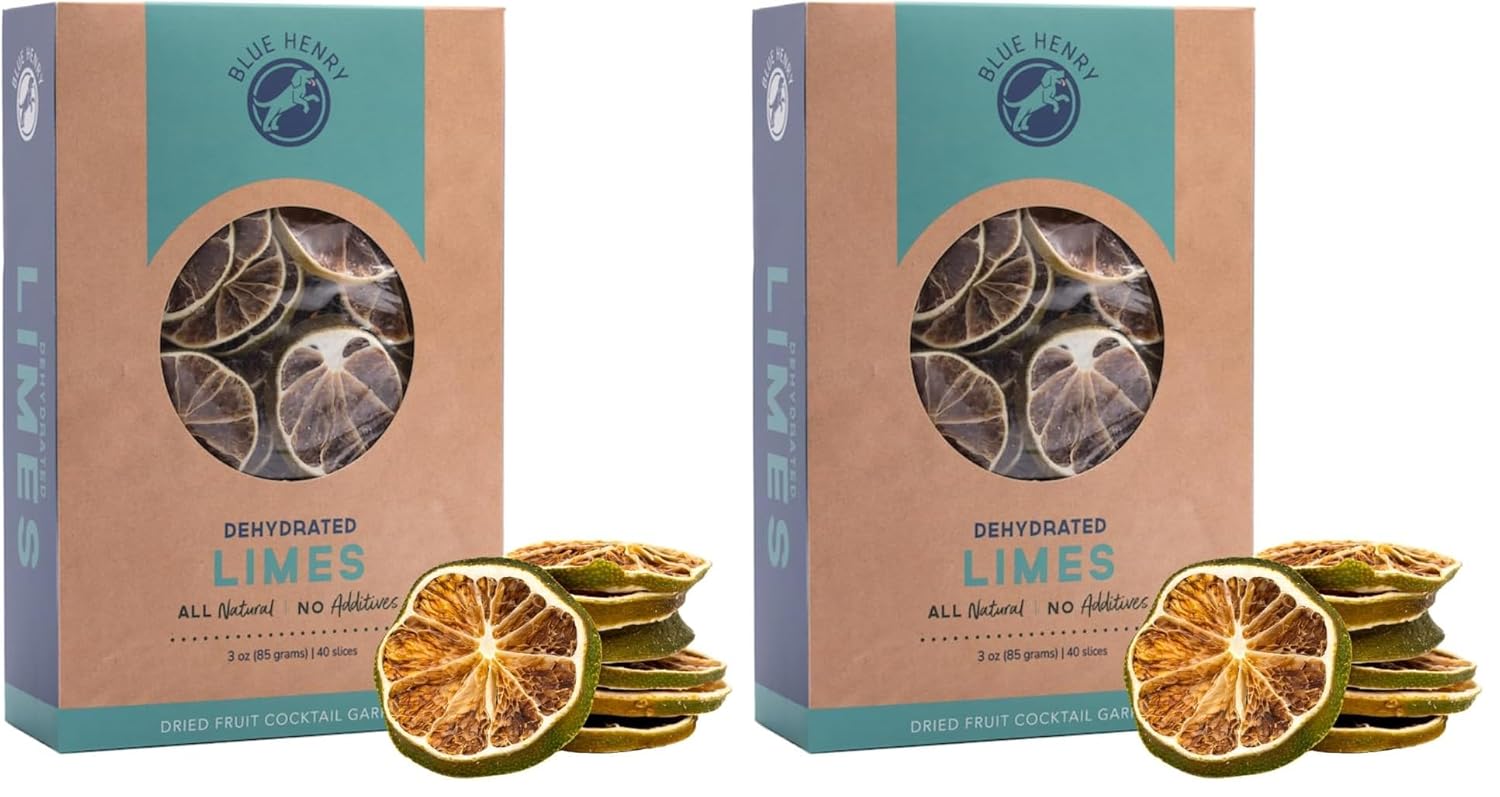 BlueHenry Dehydrated Lime Wheels - 3 oz - 40 slices - Natural Fruit (Pack of 2)