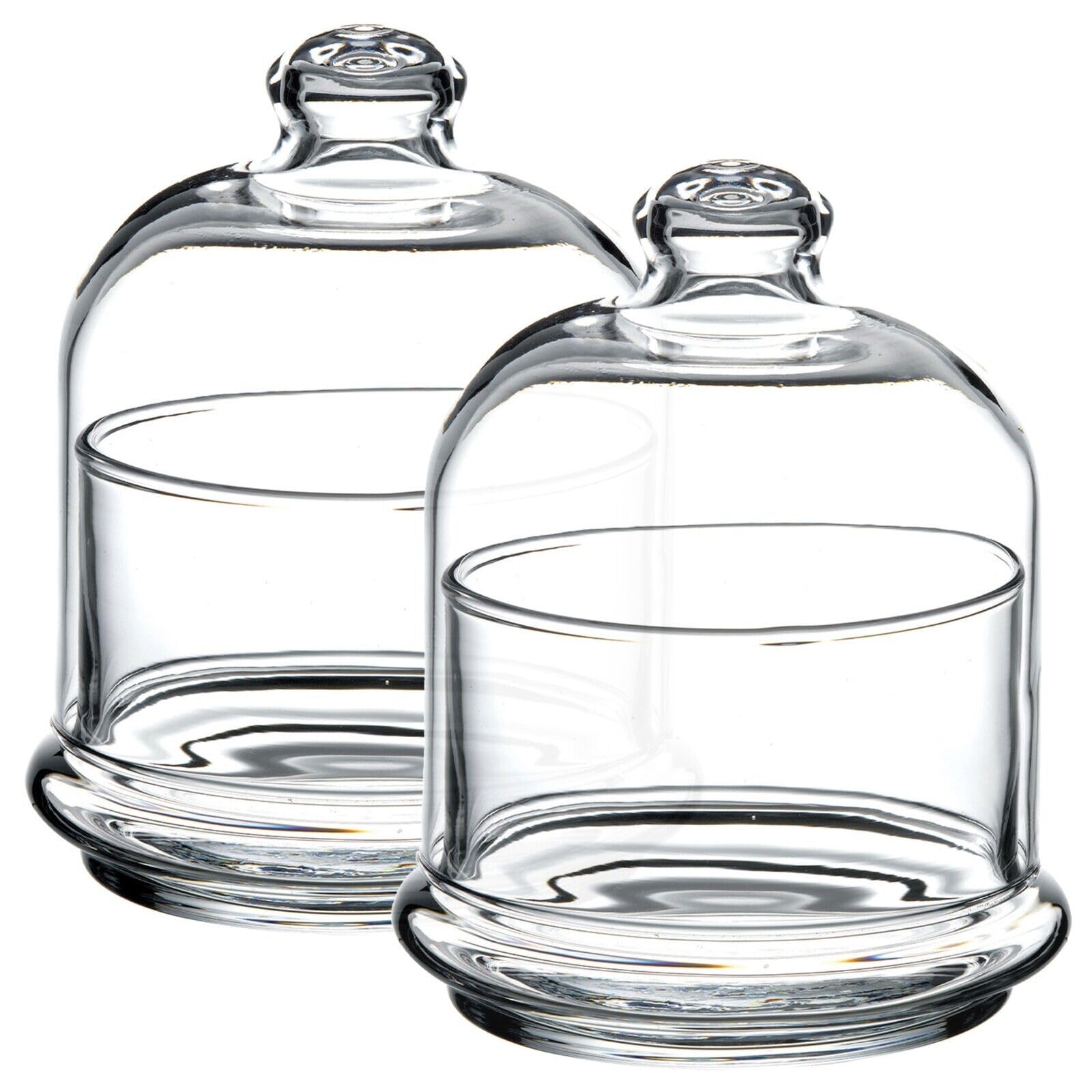 Queensway Home & Dining Mini Glass Service Bowl Pastry Cookie Candy Dish Jar with Bell Dome Lid