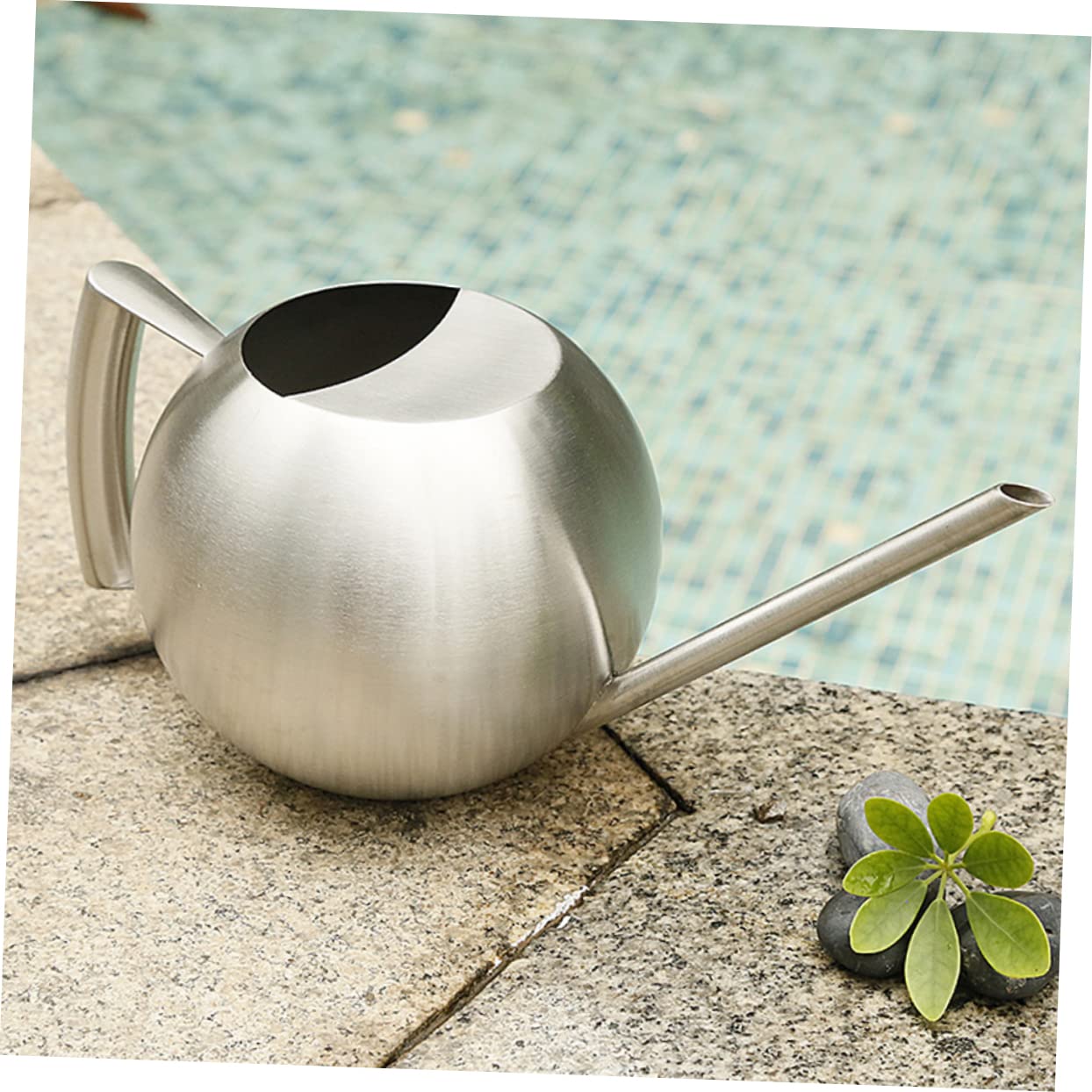 Gartengießkanne – Zimmerpflanzen-Gießkanne, Edelstahl-Wasserflasche, Outdoor-Gießkanne, Gießkessel, Kleiner Stahl-Gießkessel, Blechgießkanne, Krug, 