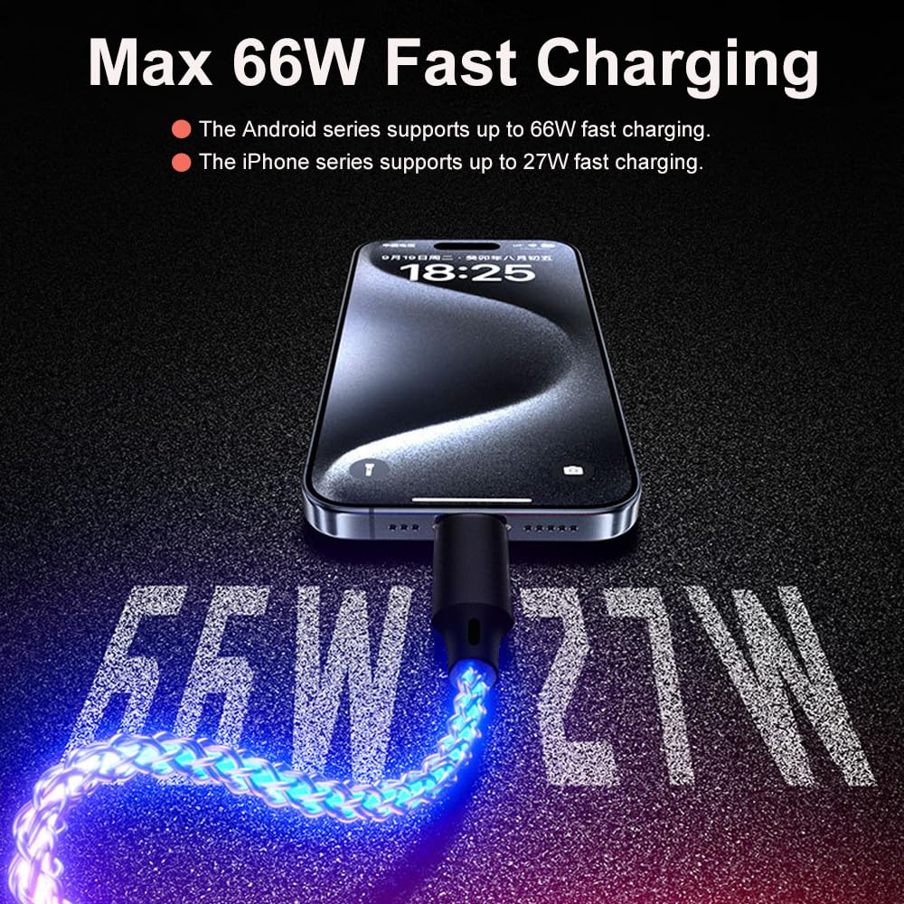 Car Carplay Cable For IPhone 17 16 15 Charger Cord,4 Pack 3FT USB A To USB C Cable For IPhone 17 Pro Max/16 Pro/15 Plus Charger,USB C Car Charger For Apple - View #3