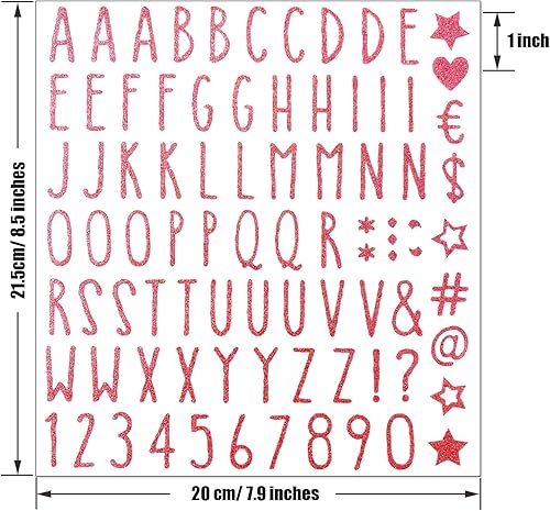 Miniatura 2 de Calcomanías de letras del alfabeto con purpurina, 800 piezas, 10 hojas de letras y números, calcomanías autoadhesivas de números del alfabeto,