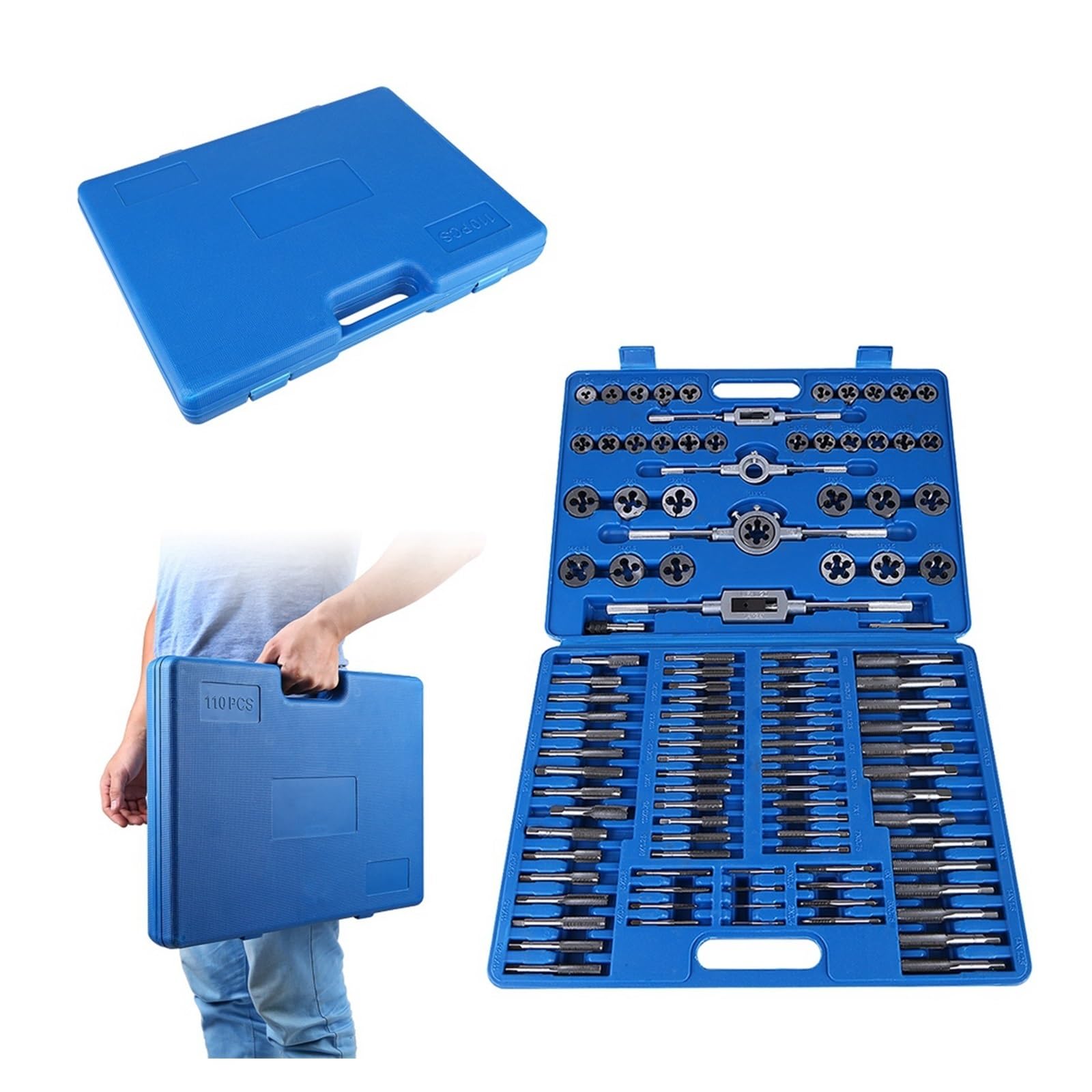 Set M2‑ Maschi filettati con dado for viti impugnatura a chiave Kit di utensili manuali Maschiatura
