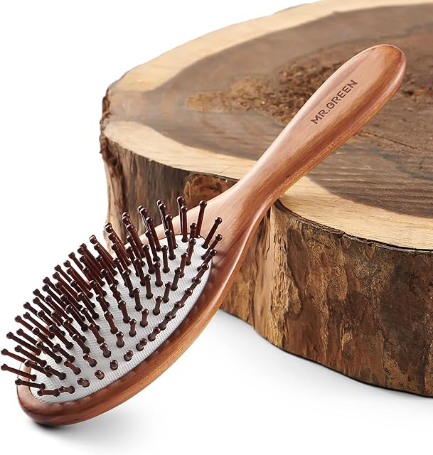 MR.GREEN Natural CHACATE PRETO Wooden Comb, Anti-Static Wooden Hair Brush Reduces Frizz and Knots, Massages Scalp Hairbrush Air Bag Comb