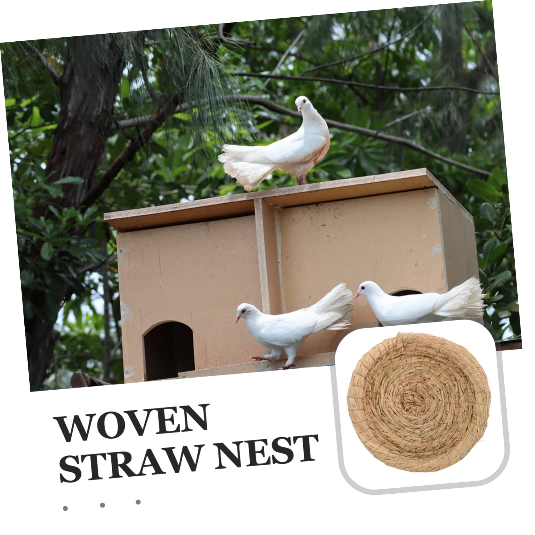 Gewebte Strohbrutnester 5 Stück aus Stroh, Beige für Huhn und Kaninchen | Nestverhalten, Stabil Verarbeitet, für Käfig und Zubehör, Passend als Bett für Kleintiere