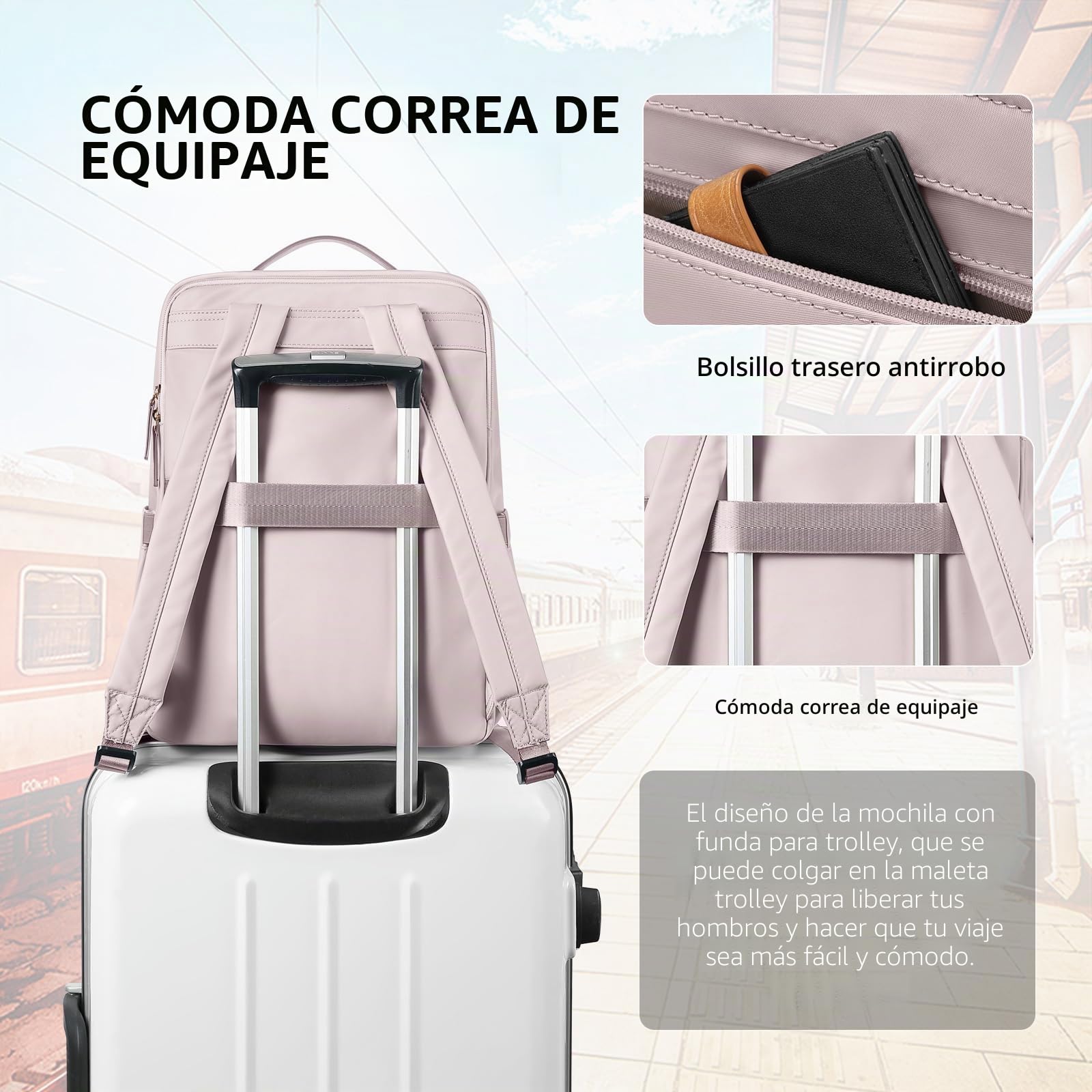 GOLF SUPAGS Mochila elegante para computadora portátil para mujeres, trabajo, universidad y viajes Mochila informal para computadoras portátiles de 15,6 pulgadas