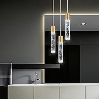 Vista 5 de 3 luces colgantes modernas LED para isla de cocina, luz colgante de burbuja, iluminación colgante para cocina, isla comedor, luces colgantes