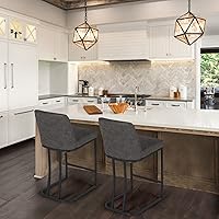 Vista 54 de Sophia & William Taburetes de bar de 24 pulgadas para isla de cocina, taburetes de bar de altura de mostrador con respaldo, sillas de bar modernas