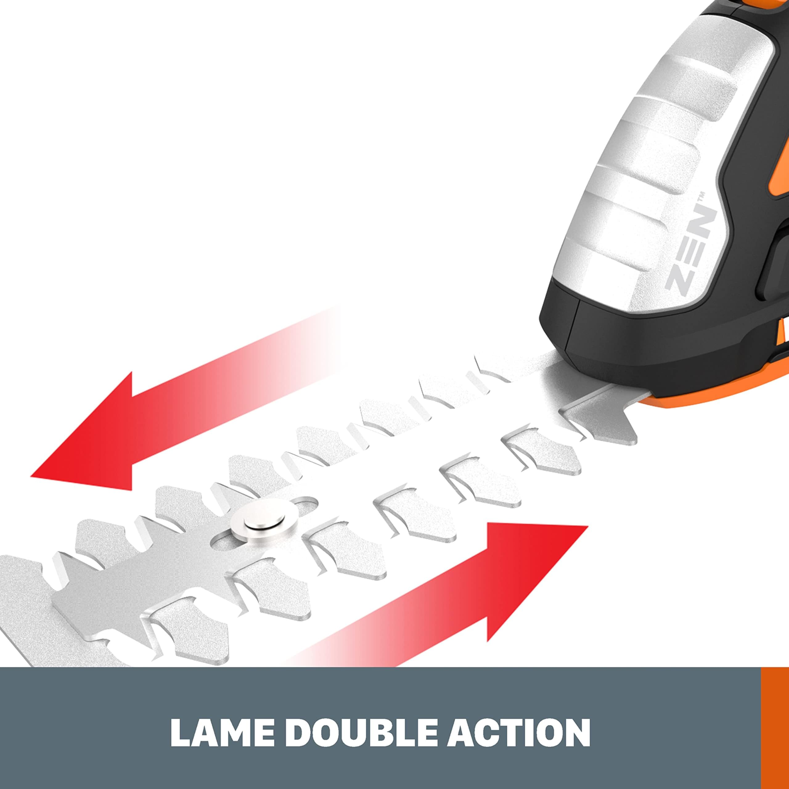 WORX Set Sculpte-Haies et Taille-Herbes sans Fil 20V WG801E.9, Taille-Haies 3 en 1, Set de 3 Lames avec malette de Transport, livré sans Batterie ni Chargeur - 4