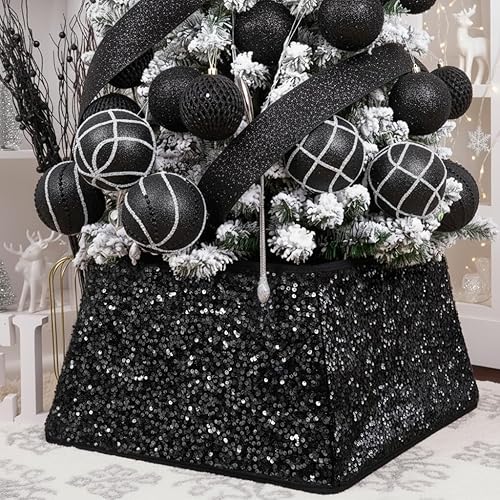 Miniatura 27 de XmasExp - Collar para árbol de Navidad, 33.5 pulgadas, falda para árbol de Navidad, decoración del hogar, anillo para árbol de Navidad, cubierta