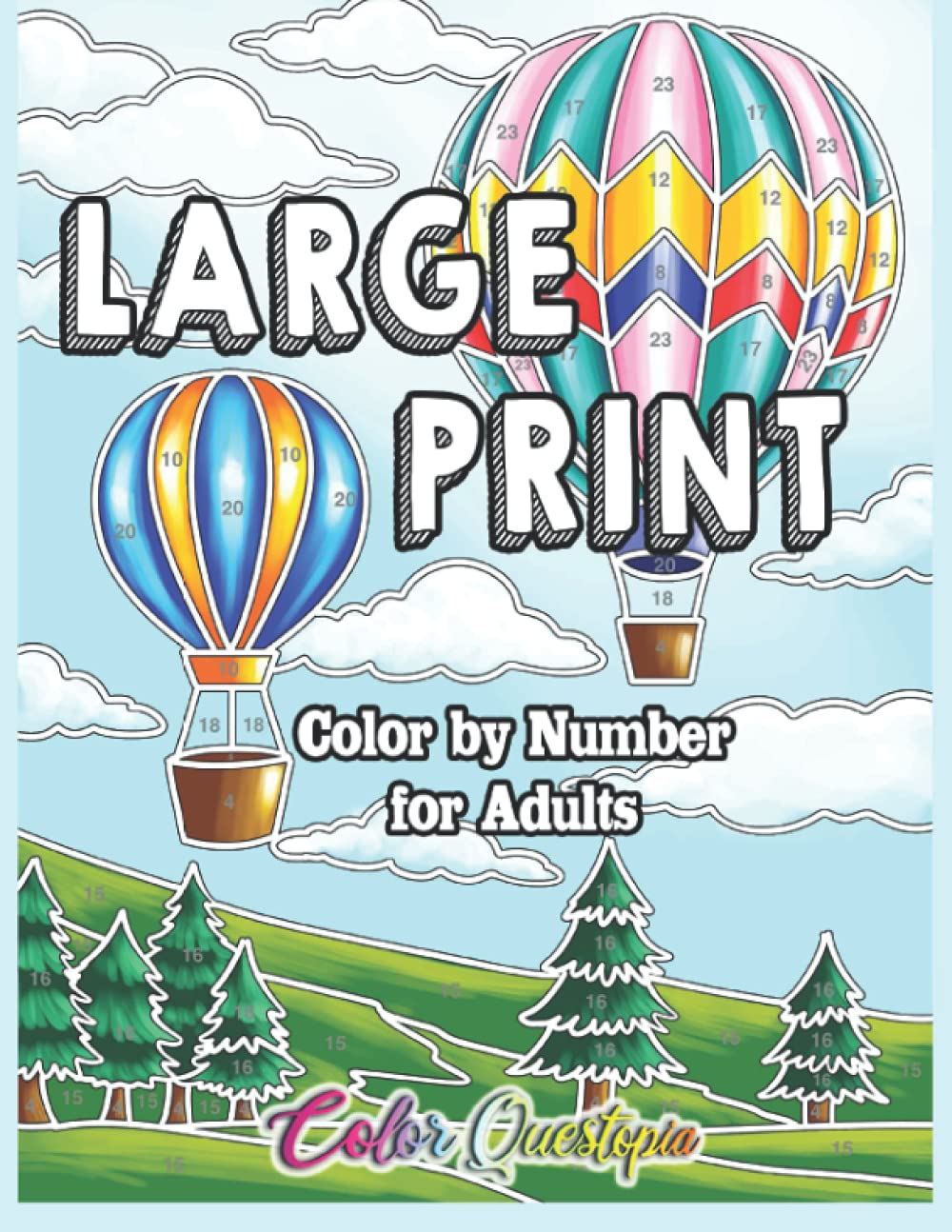 Large Print Color by Number for Adults: Coloring Book Volume 2 - A Variety of Simple, Easy Designs for Relaxation (Large Print Color By Numbers)