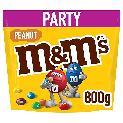 M&M'S Peanut Milk Chocolate Party Bulk Bag, Chocolate Gift & Movie Night Snacks, 800 gm (Packaging may vary) - black - 800 g (Pack of 1)