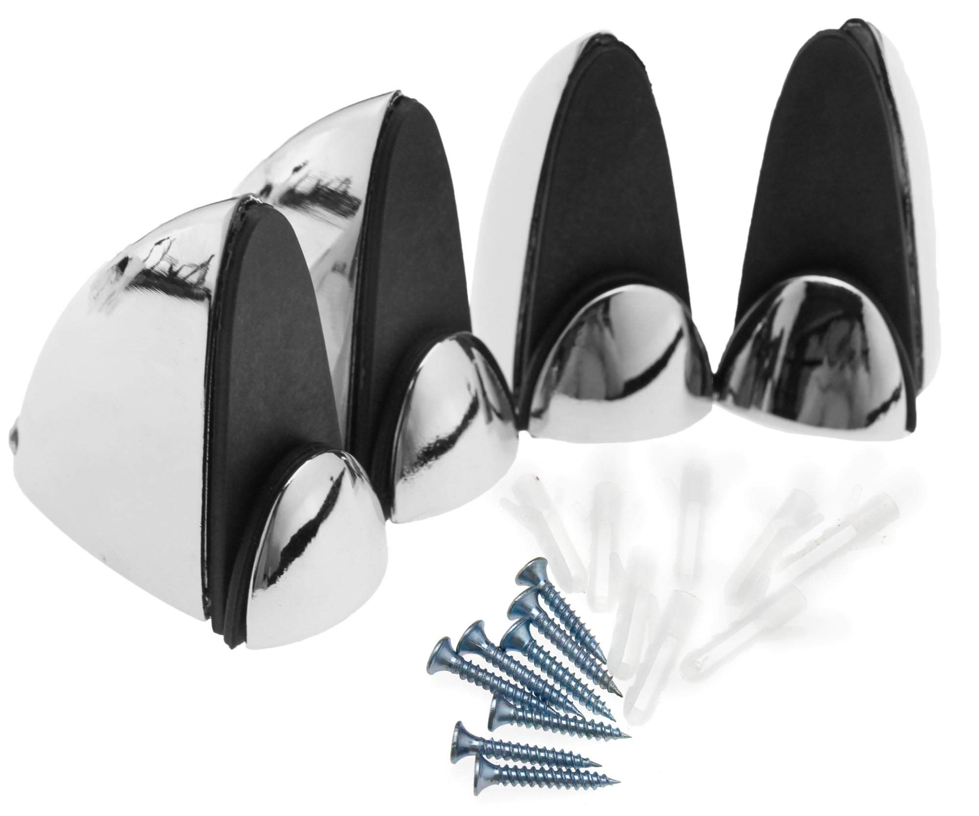 YINETTECH Two Pairs 5-10mm Glass Shelf Support Clamps Brackets Zinc Alloy Chrome Polished