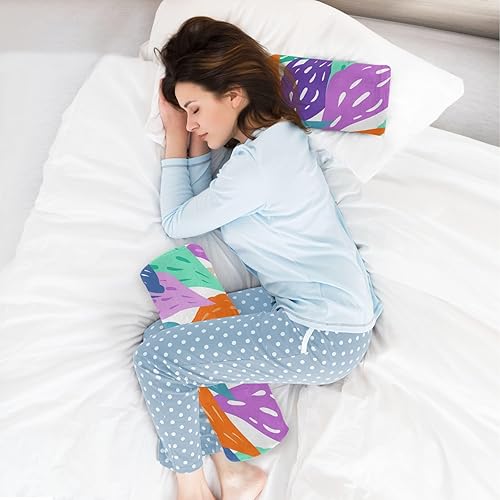 Miniatura 6 de Bright Leaf Naive Art - Almohada de rodilla para piernas, almohada para cuello, almohada redonda larga para soporte de espalda, almohada cilíndrica