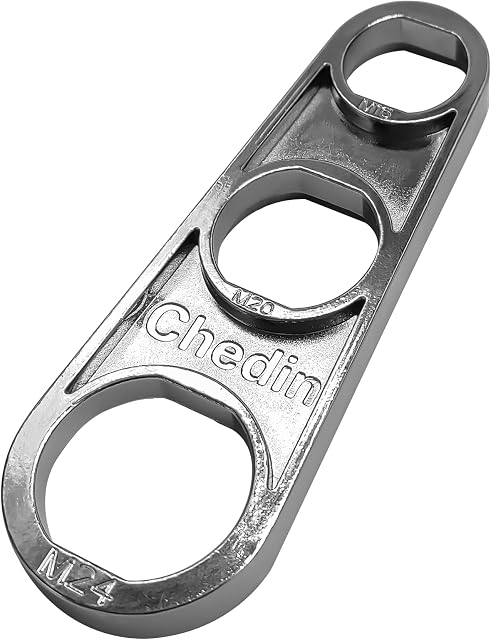 Chedin M18/M18,5/M20/M22/M24/M28 regulator strumienia dysza mieszająca perlator powietrza, 4-częściowy zestaw kranu z mieszaczem sitko do armatury, chromowany odpływ kranu (klucz)