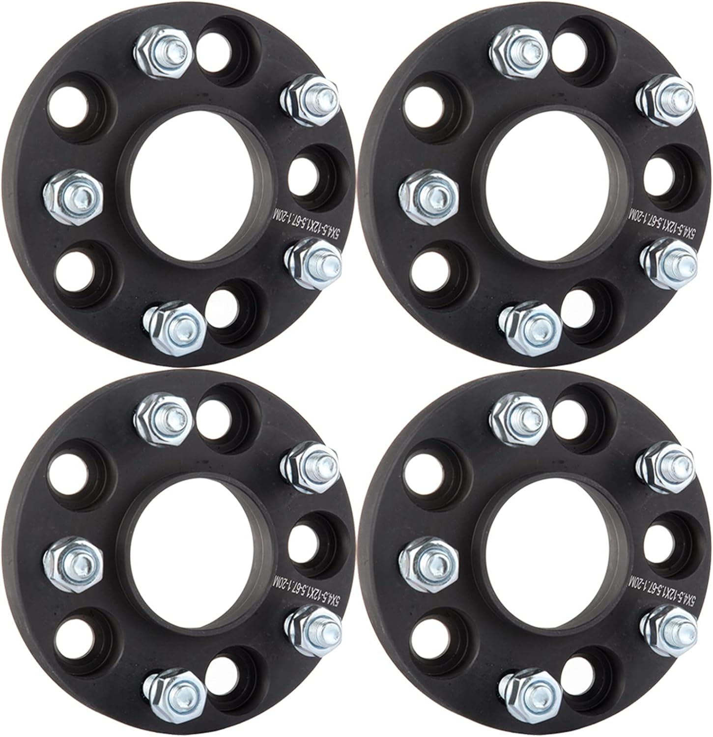 ECCPP Set of 4 20mm Wheel Spacer 5x4.5 5x114.3 Wheel Spacer Adapter Kit with M 12x1.5 67.1mm Hub Bore for 3000GT Compass Diamante Eclipse Endeavor 5 Lug Black Aluminum