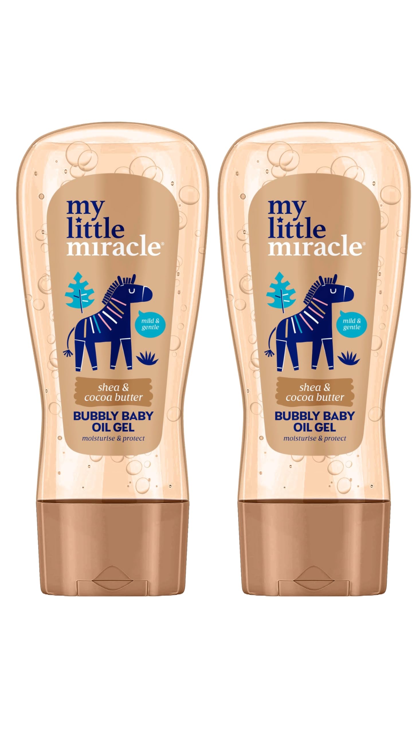 My Little Miracle Bubbly Baby Oil Gel Shea & Cocoa Butter Ideal for Baby Massage Moisturises & Protects From Dryness 200ml 2-Pack