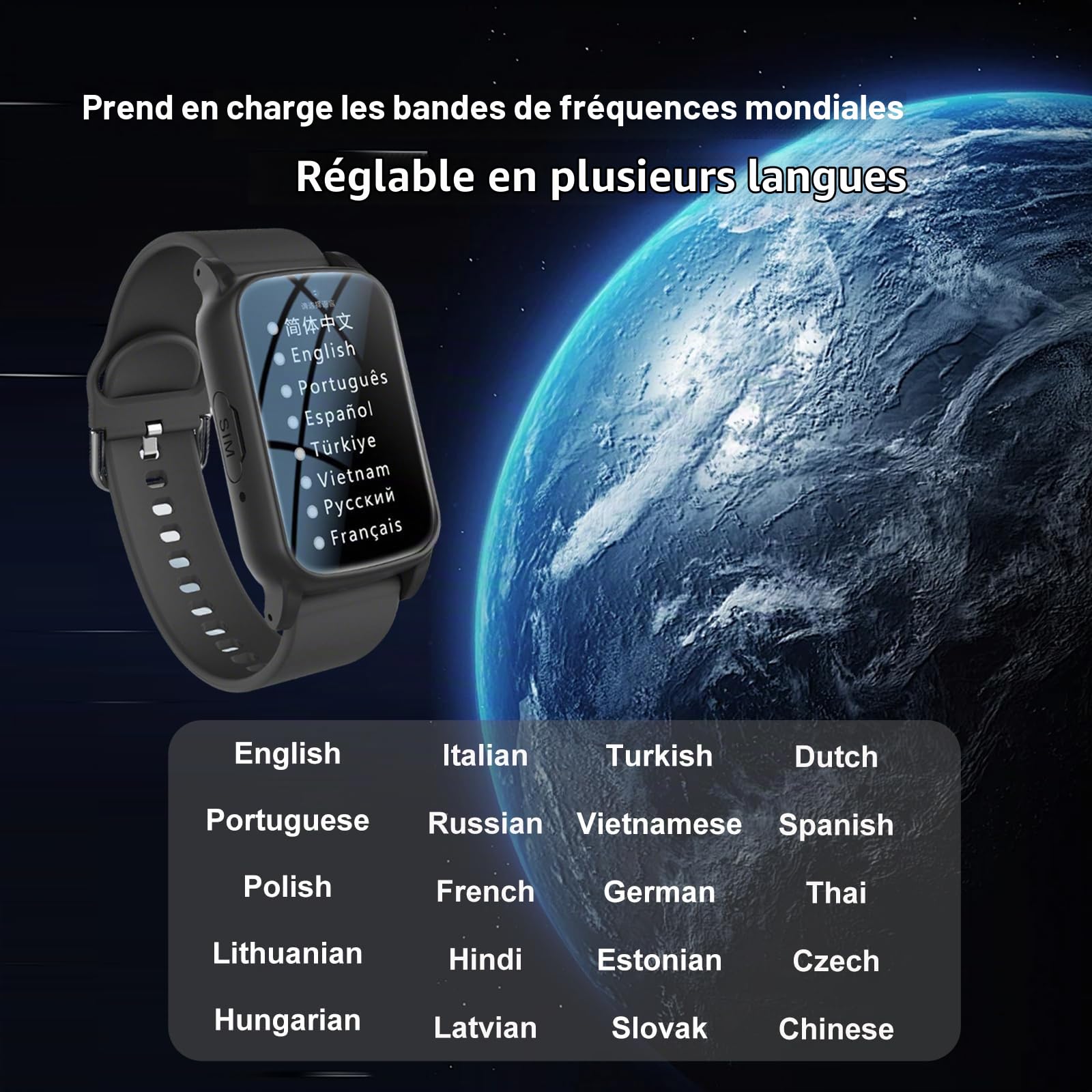 Dispositifs De Détection De Chute pour Seniors, Tracker GPS 4G pour Personnes Âgées, pour Alzheimer Et Démence, Appel Vidéo HD Montre Connectée SeniorRed,1.25 * 0.57 * 2.22inch