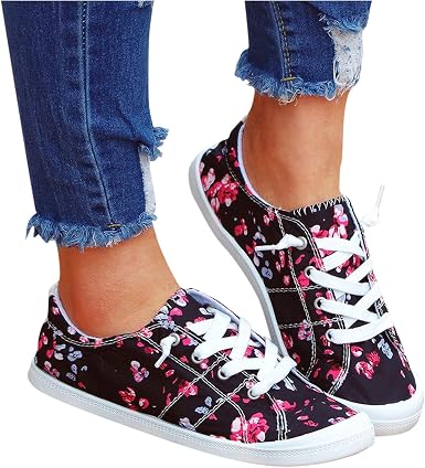 Amazon.com: Zapatos de lona para mujer casuales lindas, zapatos de lona de  moda para mujer, zapatos de lona bajos, zapatos cómodos para caminar :  Ropa, Zapatos y Joyería