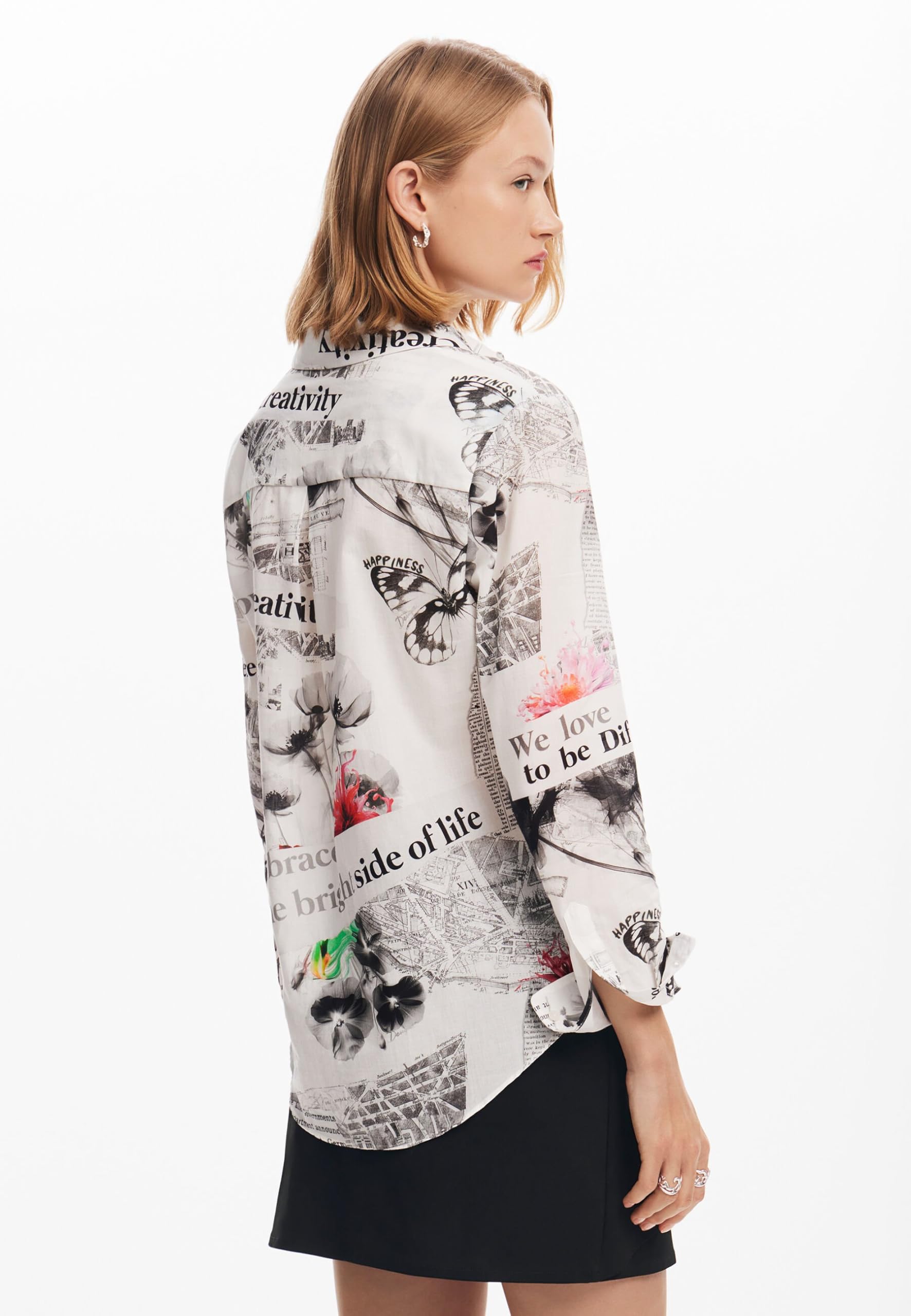 Desigual T-Shirt Tissé À Manches Longues pour Femme Blouse Femme (Lot de 1)