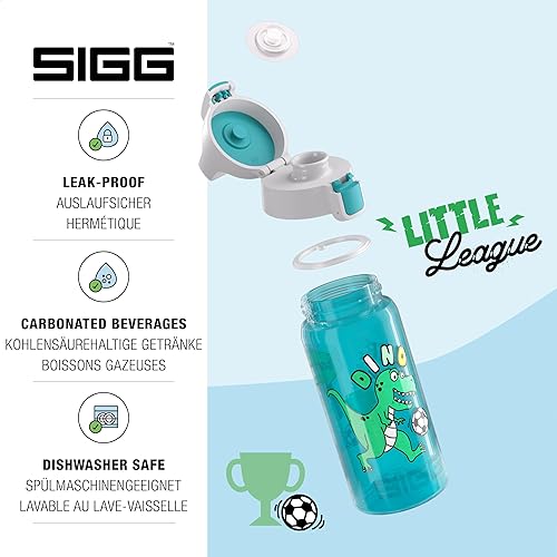 Miniatura 3 de SIGG - Niños - Viva One Football Dino - Adecuado para bebidas carbonatadas - A prueba de fugas - Apto para lavavajillas - Sin BPA - Deportes y