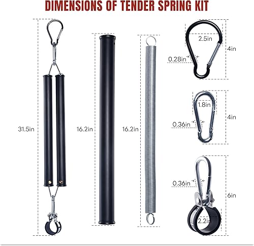 Miniatura 4 de DAZAKOOT Kit de resorte doble tierno de 16 pulgadas, resorte doble para suspensión de línea de aire y cables eléctricos, montaje de resorte tierno