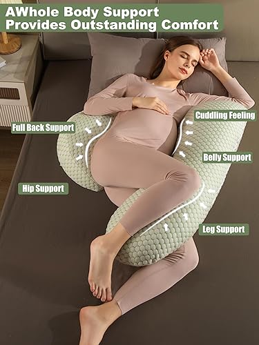 Miniatura 3 de Almohadas de embarazo para dormir, almohada corporal imprescindible para el embarazo, almohada corporal de maternidad para adultos, soporte para