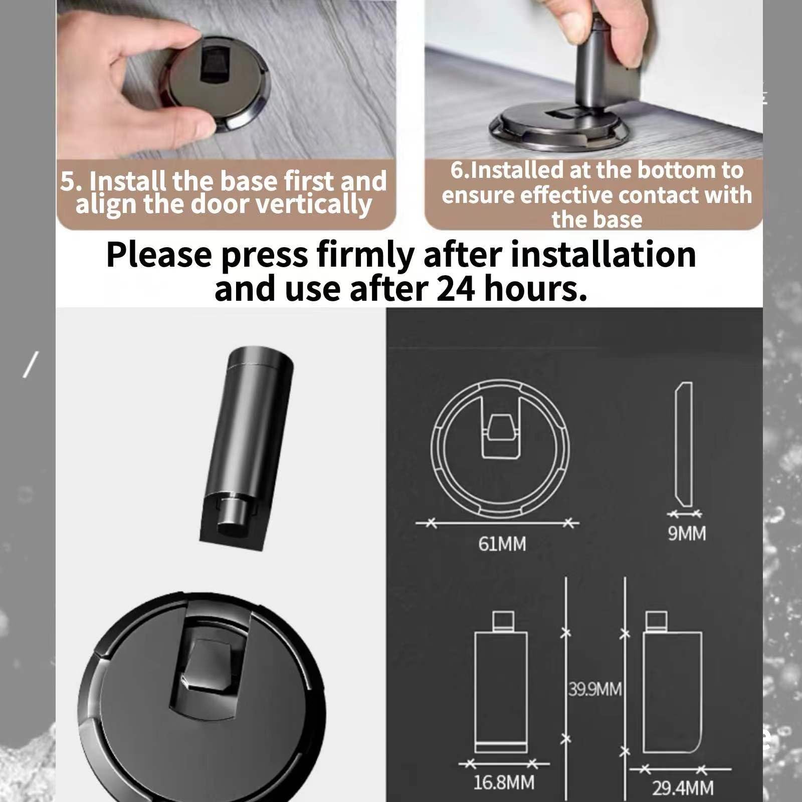 Fermaporta Meccanico Da Pavimento - Blocca Porta Con Gancio, Adesivo O Viti, Ottone - Foto 11