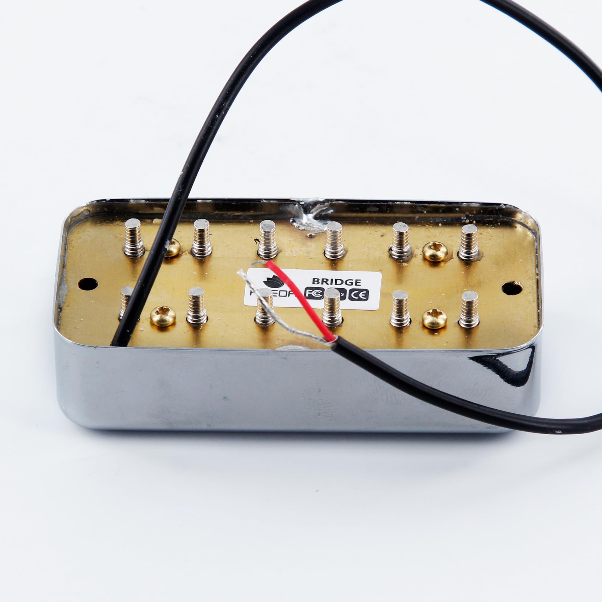FLEOR Alnico 2 Puente Humbucker para guitarra eléctrica, 4-5K, pastilla para guitarra estilo FT, cromado