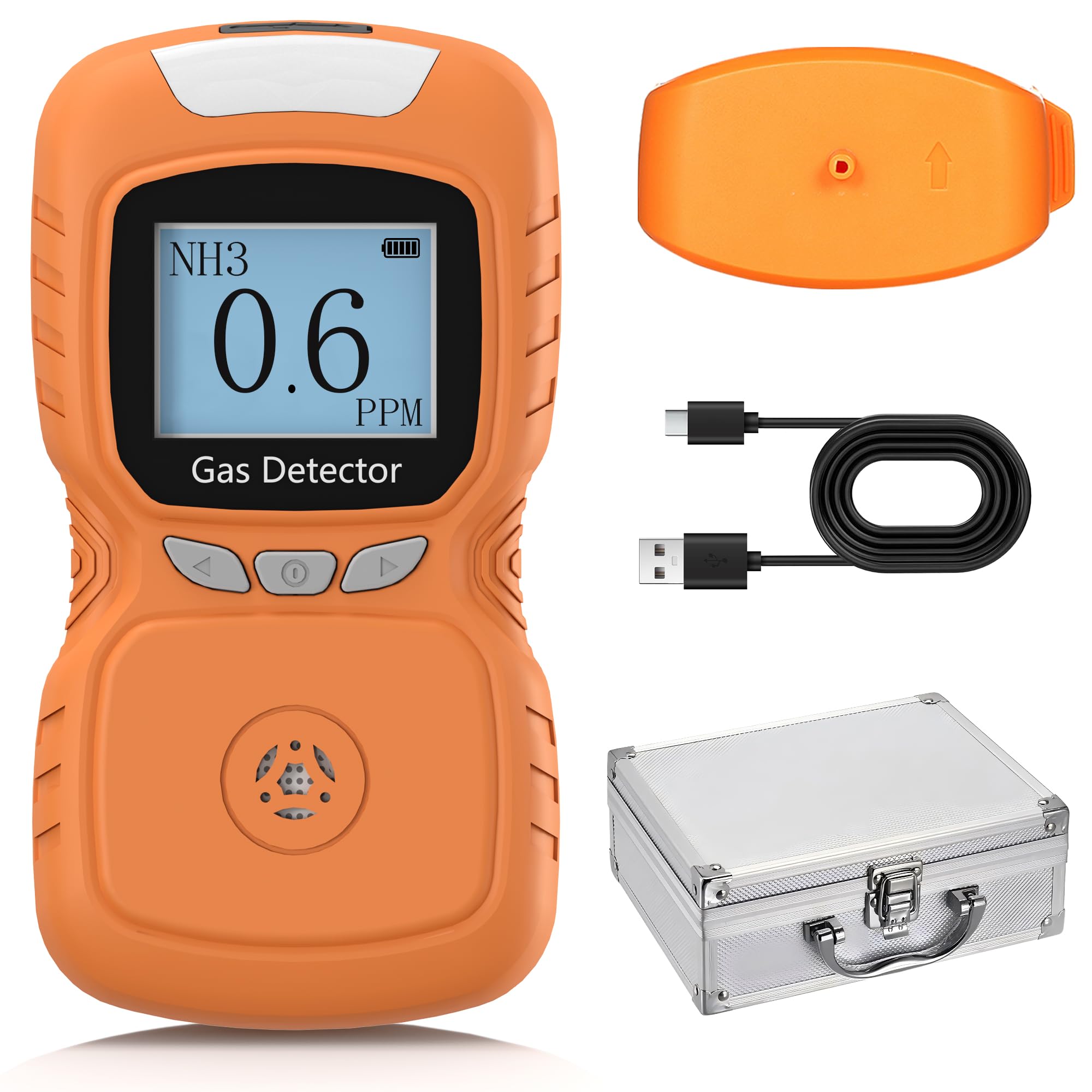 Portable Ammonia Gas Detector, 0–100 PPM Rechargeable NH3 Gas Monitor with Triple Alarm (Sound, Light & Vibration) for Poultry Houses, Pig Farms & Livestock Facilities-picture-16