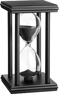 Tanmalan 30 Minute Hourglass Sand Timer Black Sand - Desktop Decor Time Manager, Perfect Gift for Kids & Adults (5.5x3.2in)