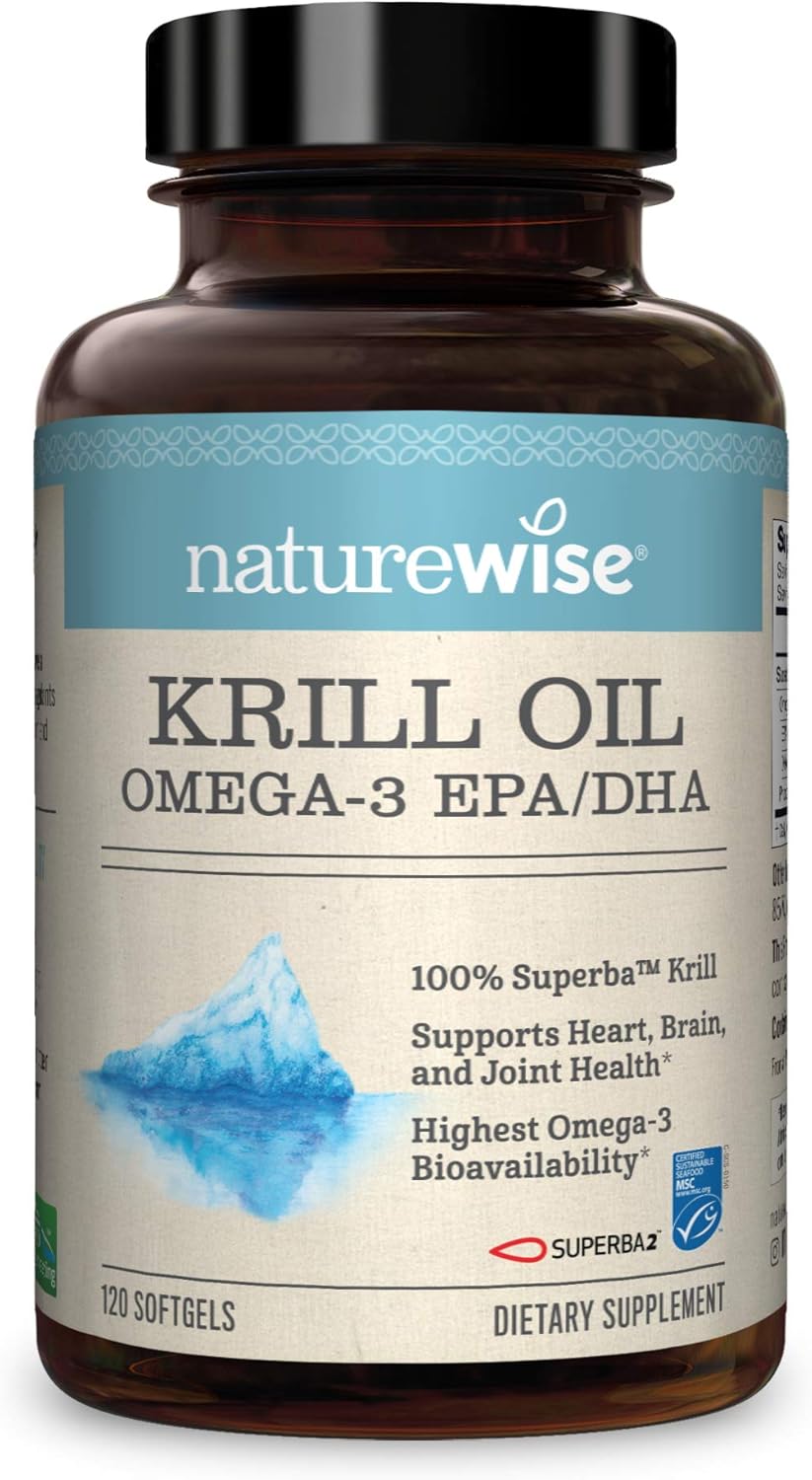 NatureWise Wild Caught Krill Oil Heart Health Supplement, Mobility