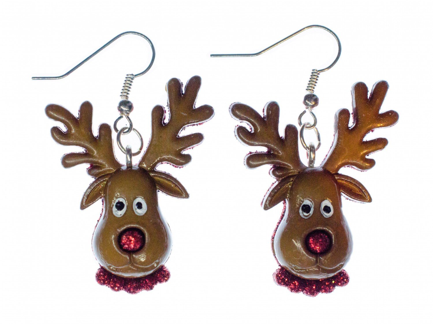 Miniblings renne orecchini gancio di Natale cervi Natale Babbo Natale Hirsch - Gioielli fatto a mano placcati argento I Orecchini