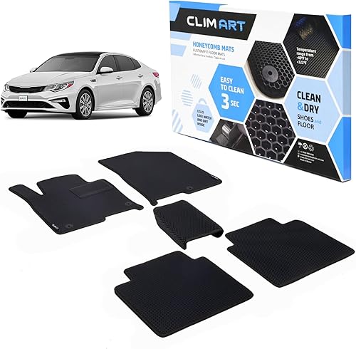 Miniatura 1 de CLIM ART Alfombrillas de piso de automóvil para todo tipo de clima, compatibles con Kia Optima 2016-2020, revestimientos de piso resistentes a la