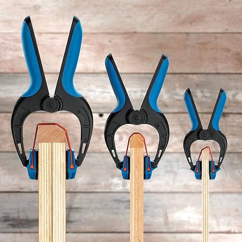 Miniatura 4 de Rockler Abrazaderas de resorte pequeñas (par) - Abrazaderas de banda fáciles de apretar para material más delgado y molduras delicadas - Abrazaderas