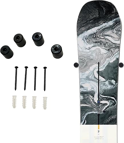 Miniatura 3 de (4 unidades) Percha de montaje en pared de snowboard o esquí de alta calidad, de goma de grado militar para almacenamiento y estante por GHOST MOUNTS