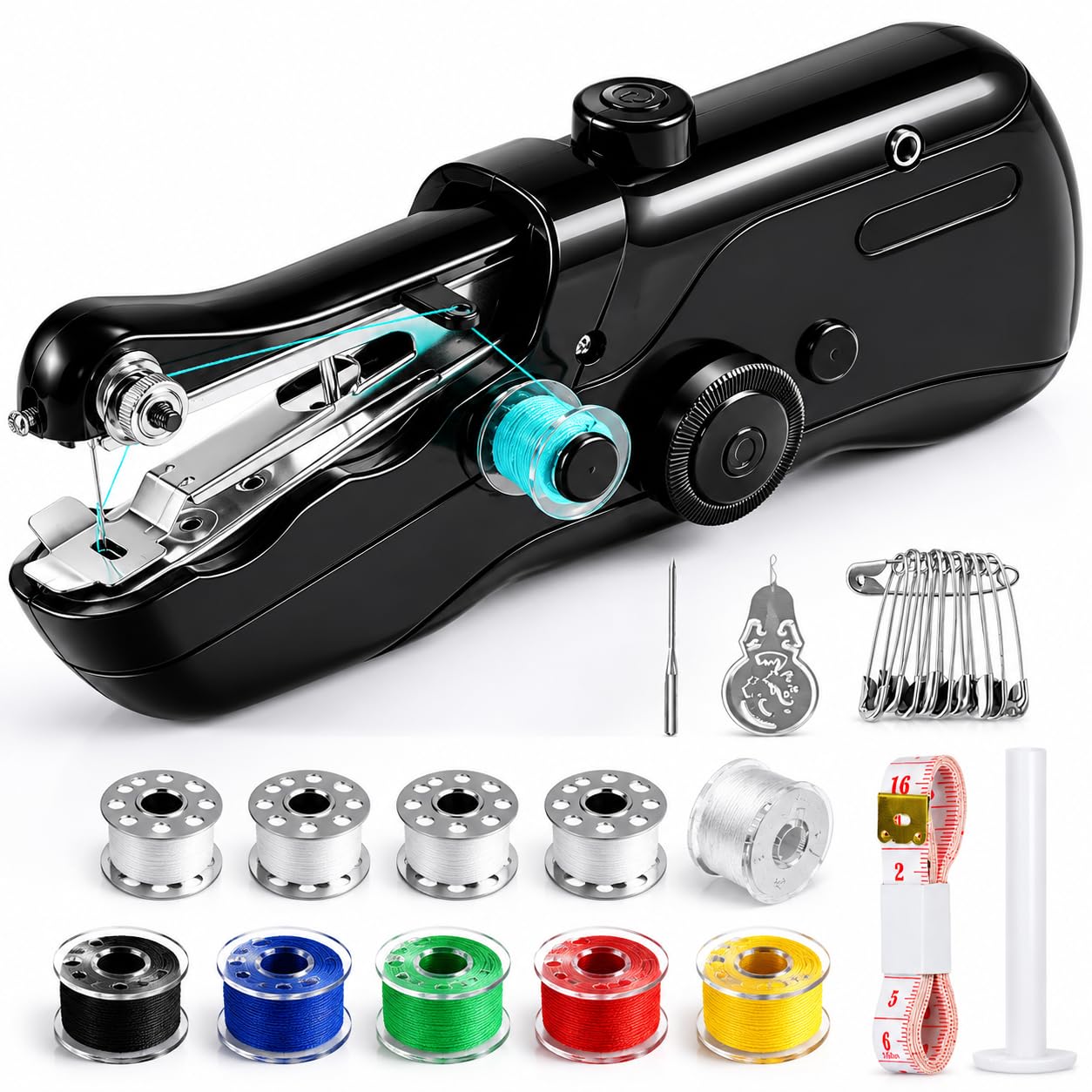 Handheld Sewing Machine,Mini Portable Electric Sewing Machine for Beginners Adult (Black)