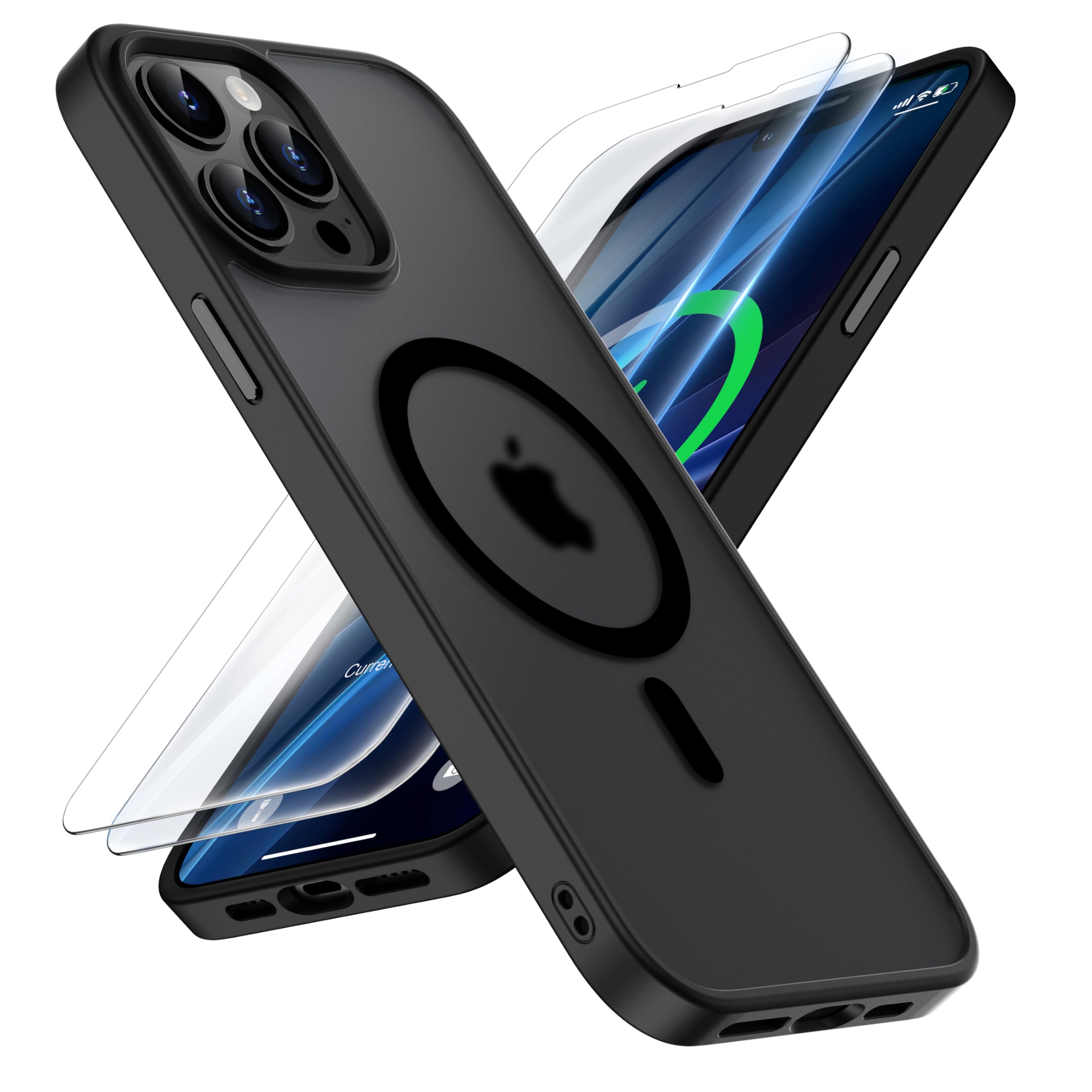 CANSHN Magnetica Opaca Cover per iPhone 12/12 Pro, [Compatibile con MagSafe] Custodia Traslucida