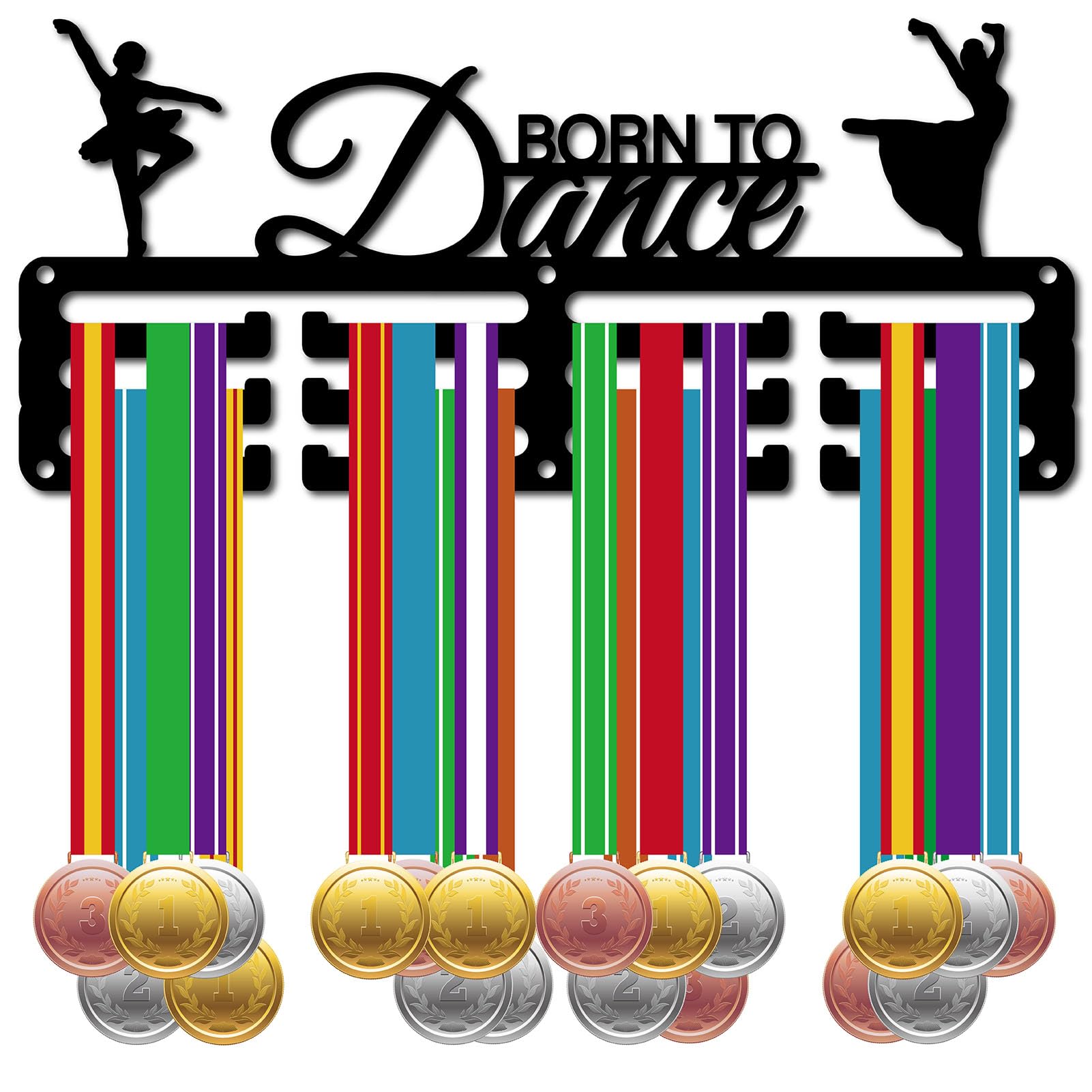 CREATCABIN Soporte para Medallas Fútbol,Colgadores Medallas,Estante Fútbol,Deportes,Premios Colgantes Metal,Hierro,Montaje Pequeño,Decoración,Premios para Mujeres,Pared,Hogar,Insignia,Negro,29x12.8cm — view 20