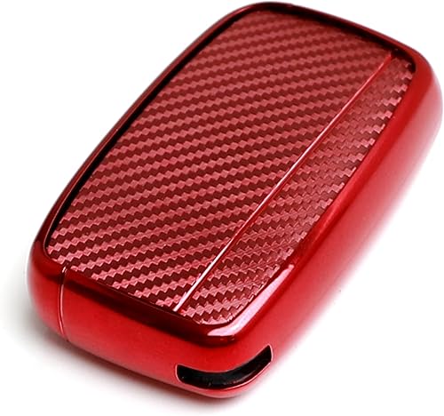 Miniatura 7 de iJDMTOY Funda protectora de TPU con patrón de fibra de carbono roja de cobertura completa compatible con Land Rover Range Rover LR4 Discovery Evoque