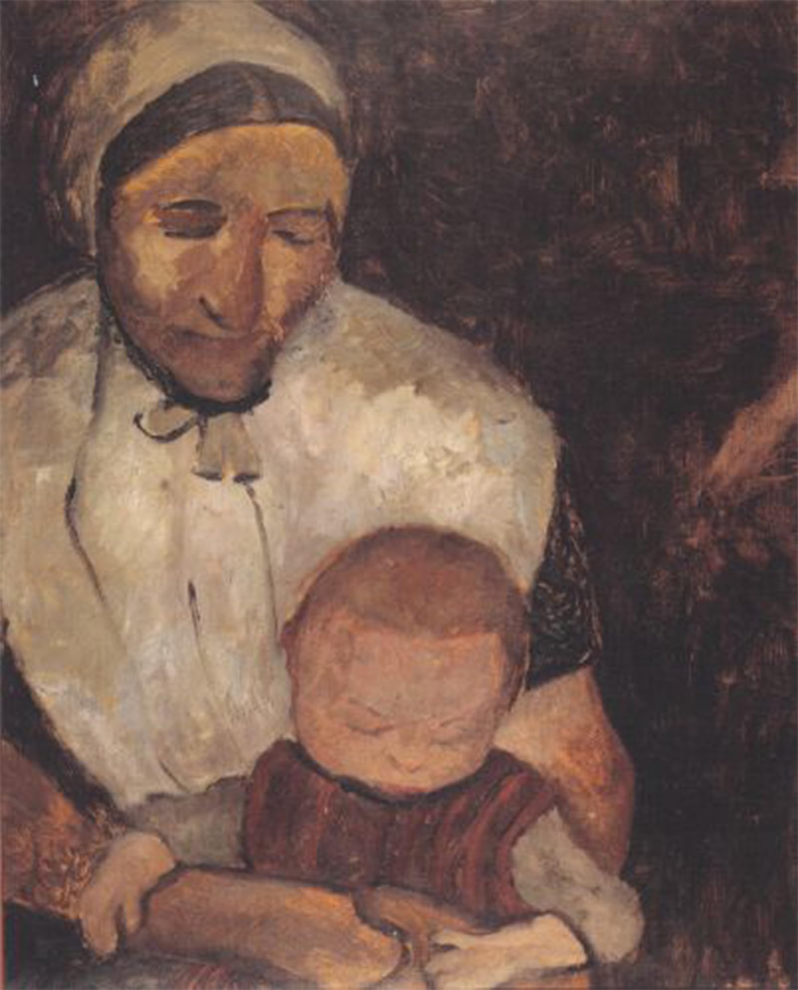 SERENDIPITP Vintage Wall Art Canvas Nordic Poster Canvas Print Picture Seated Farmer with Child on Her Lap by Paula Modersohn Becker Wall Art Poster for Home Decor 60x90cm